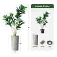 thumbnail image 3 of Artificial Ficus Lyrata Tree, 66 Inch Tall Indoor Plant, Modern Swirl Planter, Silk Fake Tree for Home & Office Decor, 3 of 5