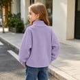 thumbnail image 5 of Hzzrkos Girls Corduroy Mock Neck Sweatshirt Long Sleeve Casual Pullover Tunic Top Soft Textured Shirt with Side Slit Hem Relaxed Daily School Travel Wear Purple, 5 of 9