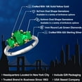 thumbnail image 2 of Gem Stone King 925 Silver and 10K Yellow Gold Green Nano Emerald and Lab Grown Diamond Engagement Ring for Women | 2.36 Cttw | Oval 9X7MM | May Birthstone | Size 9, 2 of 6