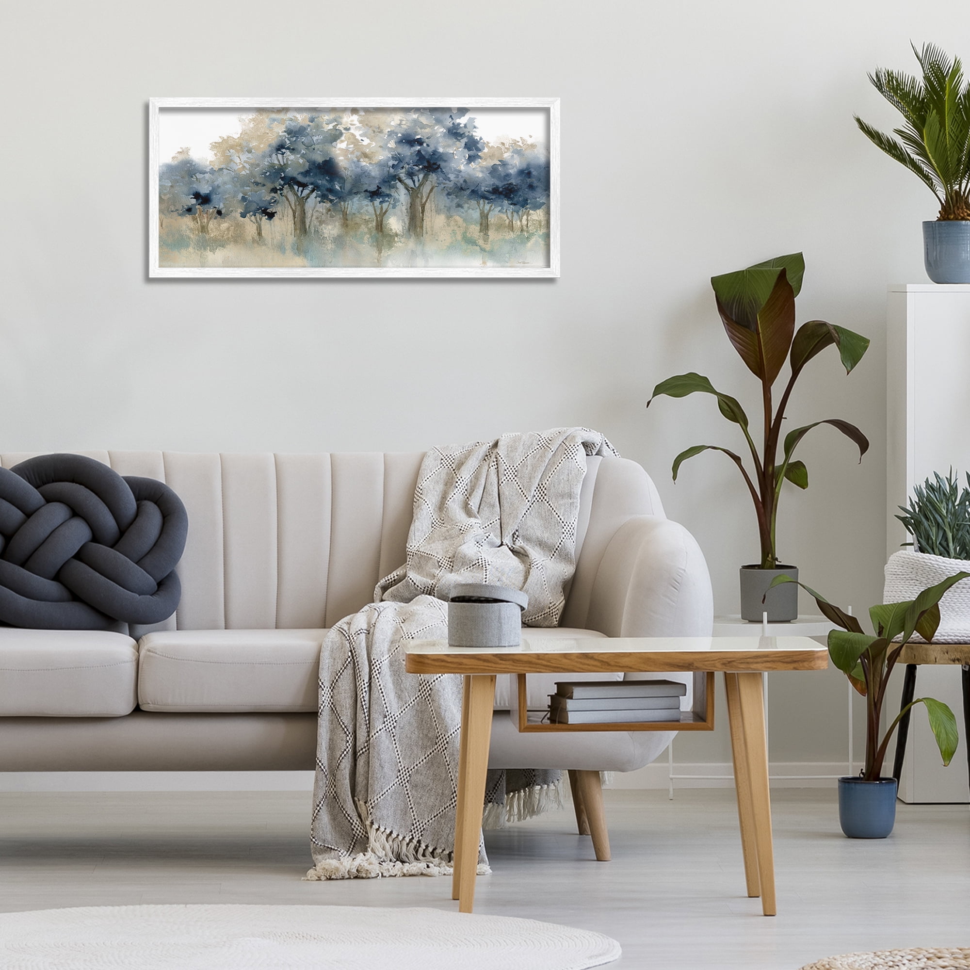 Stupell Industries Indigo Woodland Watercolor Study White Framed Giclee Art, design by Carol Robinson