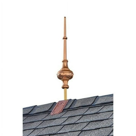 28" Morgana Pure Copper Finial with Decorative Copper Roof Mount