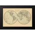 thumbnail image 2 of Johnston, A K. 24x17 Black Modern Framed Museum Art Print Titled - The World in Hemispheres 1912, 2 of 5