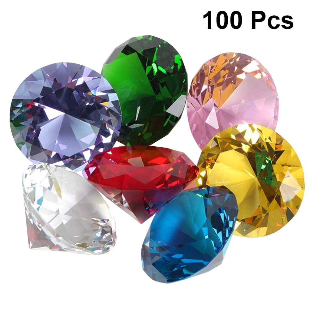 100Pcs Acrylic Gems Fake Crystals Diamonds: Mini Gemstones Pirate