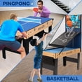 thumbnail image 4 of SereneLife 48" 6-in-1 Multi Game Table, Full-Size Indoor and Outdoor Arcade Sports Table with Pool, Air Hockey, Foosball, Basketball, Table Tennis, Dining Table, for Family, Kids, Adults, 4 of 7