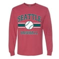 thumbnail image 2 of Wild Bobby City of Seattle Baseball Fantasy Fan Sports Men's Long Sleeve T-Shirt, Vintage Heather Red, Small, 2 of 6