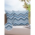 thumbnail image 6 of Pack of 2 Outdoor Pillow Covers, Northern Europe Blue Geometric Wave Stripes Waterproof Square Throw Pillowcase Cushion Decorative Pillow Covers for Couch Patio Tent, 20x20 in, 6 of 6