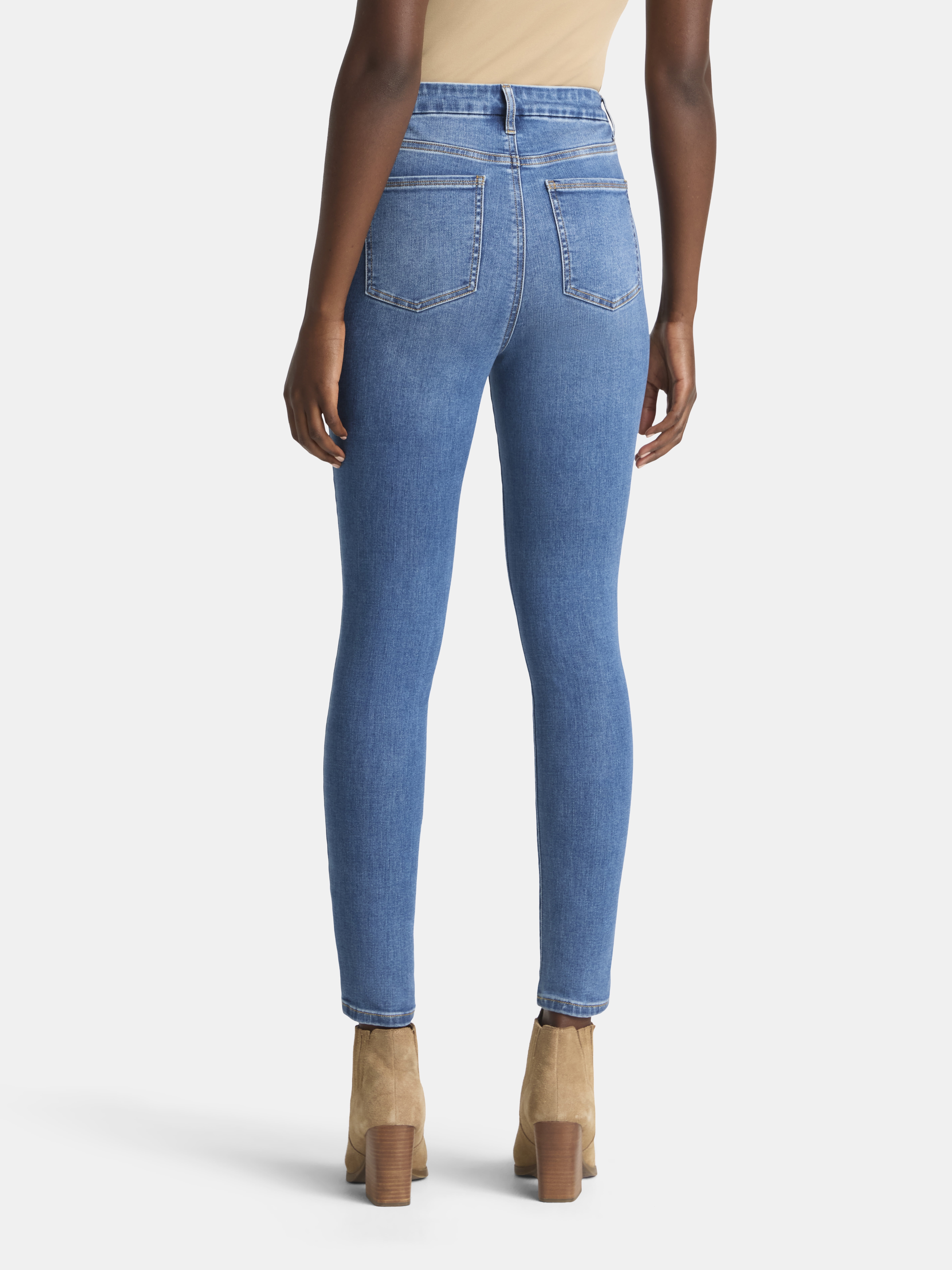Time and Tru Women's High Rise Skinny Leg Denim Jegging, 28.5" Inseam, Sizes XS-XXXL