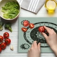 thumbnail image 3 of Constellation Cutting Board, Zodiac Signs Circle with Sun and Moon Floral Design Astrology, Decorative Tempered Glass Cutting and Serving Board, Large Size, Dark Brown Cream, by Ambesonne, 3 of 5