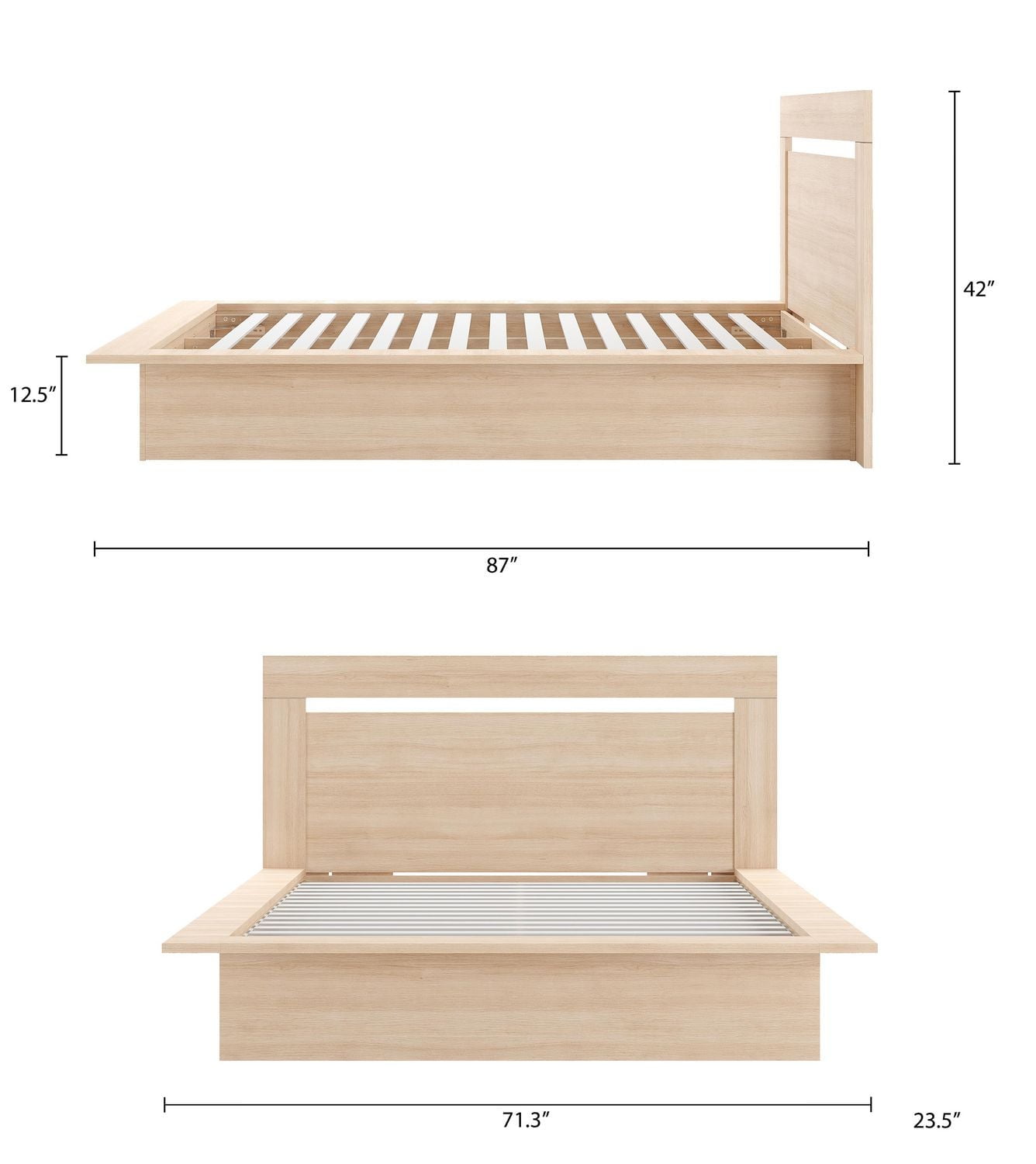 Nexera Malibu Platform Bed with Headboard