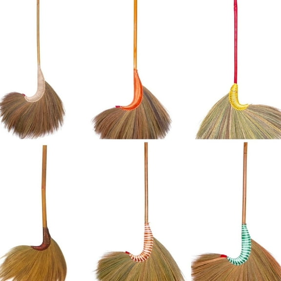 SN SKENNOVA Angle Broom with Loincloth Fabric Storage Bag, Kong Grass Bristles, Extends to 41 in, 1 Pack