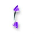 thumbnail image 2 of Designer Stainless Steel Sgss Curv Bb W Acrylic Vert Layered Cones 16G (1.3Mm) 3/8 (10Mm) Long Made In China -Jewelry By Sweet Pea Creations, 2 of 2