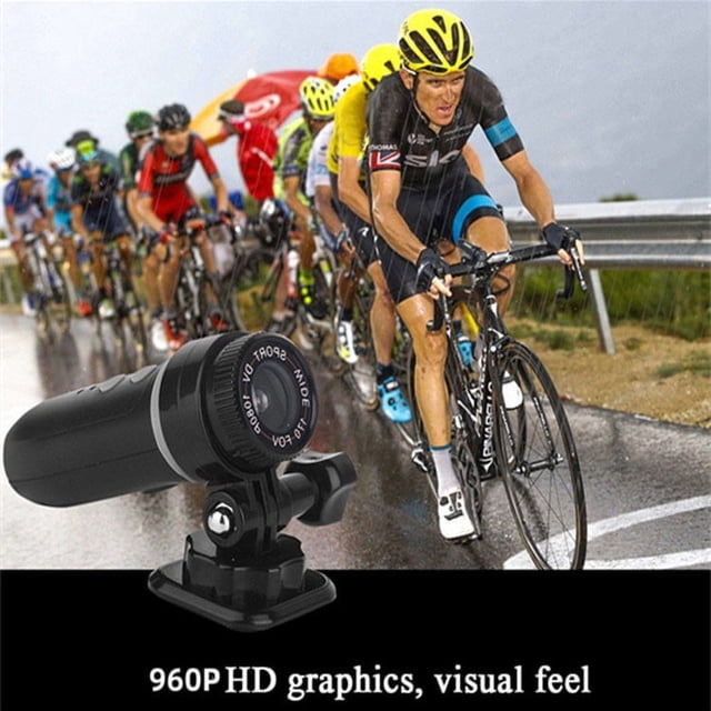 Ganfancp Bicicleta Moto Cámara, Mini Portátil Full Hd 960P Bicicleta Coche Deportes Al Aire Libre Dv Videocámara con Kit de Montaje,Cámara Al Aire Libre Bicicleta Deportes Cámara Artículos En Liquida
