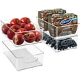 thumbnail image 1 of Sorbus Plastic Storage Bins Stackable Clear Pantry Organizer Box Bin Containers for Organizing Kitchen Fridge, Food, Snack Pantry Cabinet, Fruit, Vegetables, Bathroom Supplies (4-pack), 1 of 7