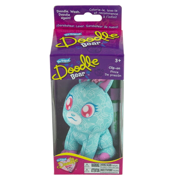 The Original Doodle Bear Clip-On Plush Toy with 1 Mini Washable