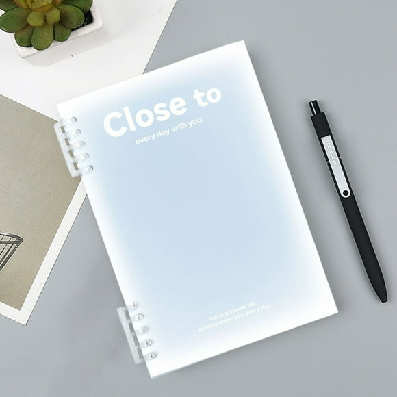 Cuaderno B5 de espiral horizontal con cubierta de plástico grueso | Cuadrícula de 8 mm para una escritura organizada | 60 hojas (120 páginas) | Diario para estudiantes y profesionales en azul,