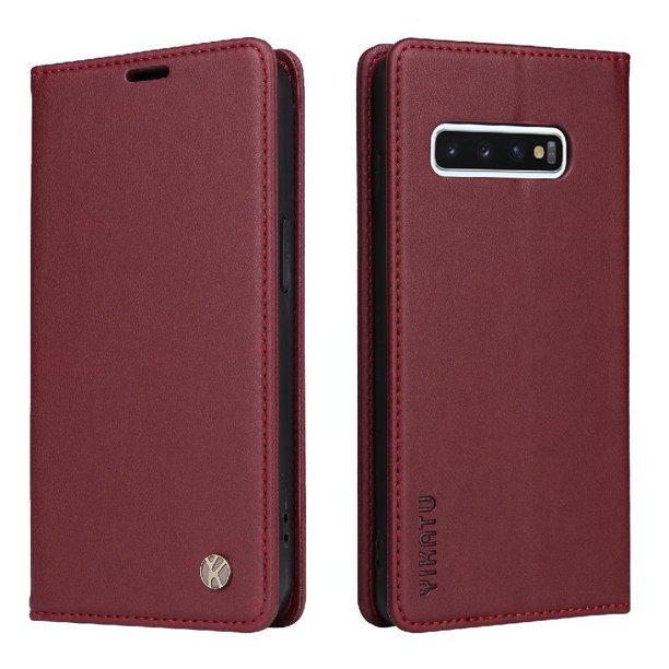 Funda para Samsung Galaxy S10 Estuche de Cuero PU Tipo Cartera con Ranuras para Tarjetas y Cierre Magnético