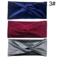 thumbnail image 3 of Bangcool Twisted Headbands Solid Color - 3PCS Elastic Yoga Head Wraps Stretch Headbands, 3 of 10