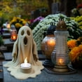 thumbnail image 2 of Happydeer Ghost Candle Holder with Flameless LED Candle Lamp 3D Printed Halloween Decoration Desktop Ghost Ornament for Table Centerpiece Shelf (Type A), 2 of 8