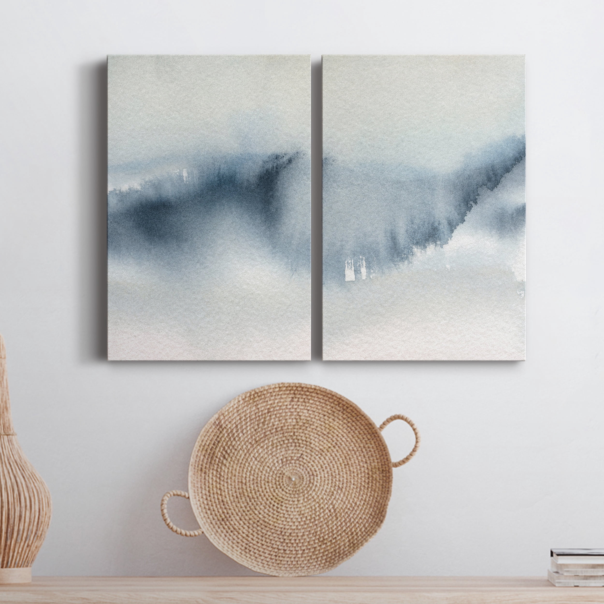 Summer Rain I Premium Gallery Wrapped Canvas - Ready to Hang - Set of 2 - 40 x 60 Each
