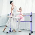 thumbnail image 3 of Gymax Freestanding Ballet Barre Adjustable Double Stretching Dance Bar Purple, 3 of 10