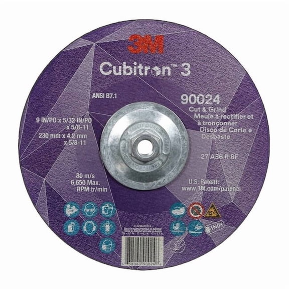 3m Cubitron Depressed Center Grinding Wheel,36 Grit 90024