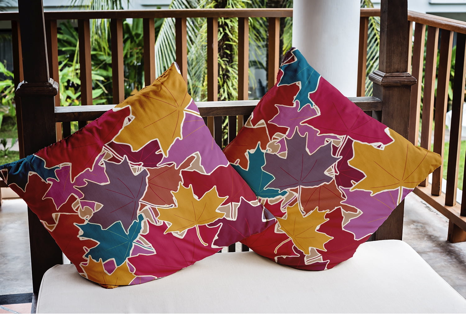 20" x 20" Simply Daisy Leaf Pile Polyester Indoor/Outdoor Pillow, Larkspur Qty 1