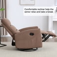 thumbnail image 4 of Leumius Recliner Chair,360° Swivel Rocking Recliner Chairs,Manual Glider Rocking Chair for Small Space,Nursery,Home Theater,Brown, 4 of 9