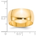 thumbnail image 3 of 14K Yellow Gold 10mm Half Round Band Ring Size 7.5, 3 of 7