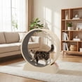 thumbnail image 2 of UBesGoo 31in Cat Exercise Wheel, Safe PP Treadmill with Green Mat & Free Teaser Wand, Beige, 2 of 13