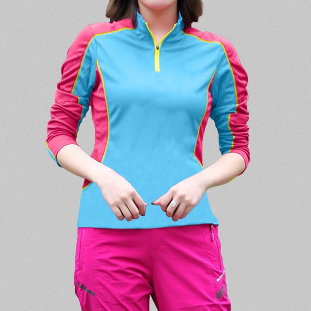 MHFRRA Camiseta de Manga Larga con Protección Solar para Mujer, Ligera, de Secado Rápido, para deportes Al Aire Libre, Senderismo y Montañismo. Azul Cielo