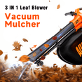 thumbnail image 6 of AIVOLT 40V 3-in-1 Cordless Leaf Blower Vacuum Mulcher Kit, 160MPH 600CFM Brushless Motor with 4 Speed Turbo Boost, 40L Bag, 2x4.0Ah Battery and Fast Charger Included, Ready-to-Use Lawn Care Equipment, 6 of 9