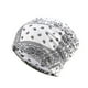 thumbnail image 1 of Gorro Qarigey estilo étnico preatado musulmán Hijab turbante ajustable flor blanca, 1 of 6