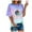 Purple, variant on Summer Sales Tie Dye Shirts for Women Colorful Sunflower Print Side Split Tops Summer Short Sleeve T-Shirt Loose Fit Casual Tops Purple