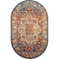 thumbnail image 1 of Unique Loom Isabella High-Low Pile Border Rug 5' x 8' Oval Multi/Ivory, 1 of 1