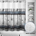 thumbnail image 2 of No Hook Shower Curtain, Grey Wood Grain Shower Curtains for Bathroom with See Through Top Window, Country Vintage Barn Door Rustic Lodge Waterproof & Washable Bath Curtain 66"x72", 2 of 9