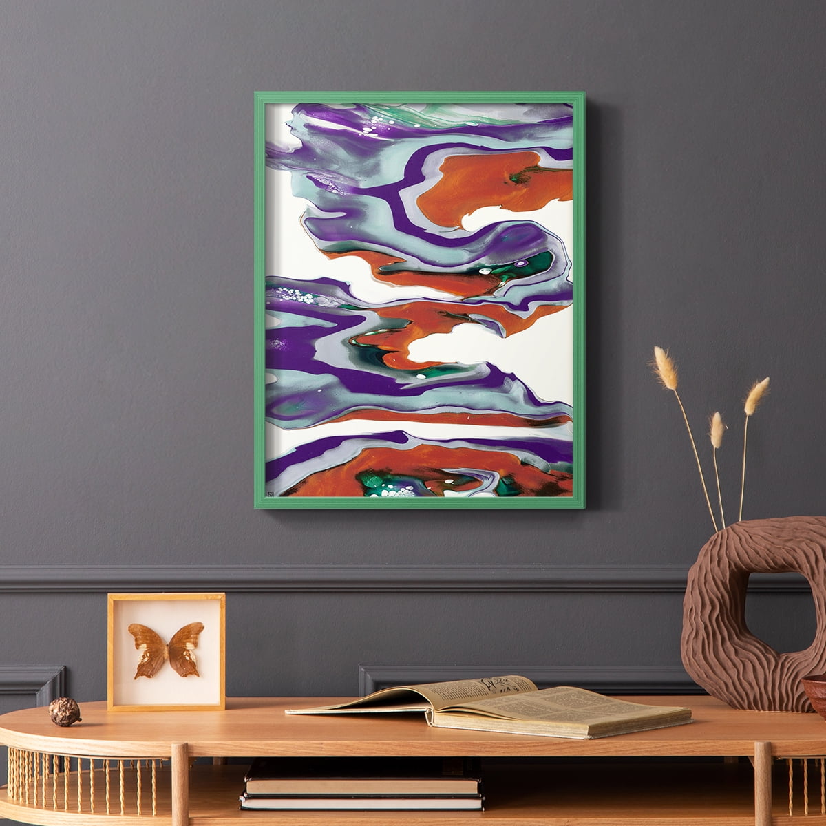 M145 Framed Print in Green Solid Wood Framed Print No Nail Hanging