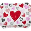 Way to Celebrate Valentine's Day Red Hand Drawn Hearts Rectangle Paper Plates, 9", 8 Ct