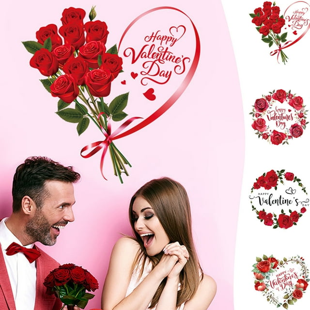 Fiudx Liquidación De Decoración Del Hogar Calcomanías De Pared Para El Día De San Valentín Calcomanías Removibles Pegatinas Patrón De Pared Calcomanía De Pared Decoración Del Día De San Valentín Para
