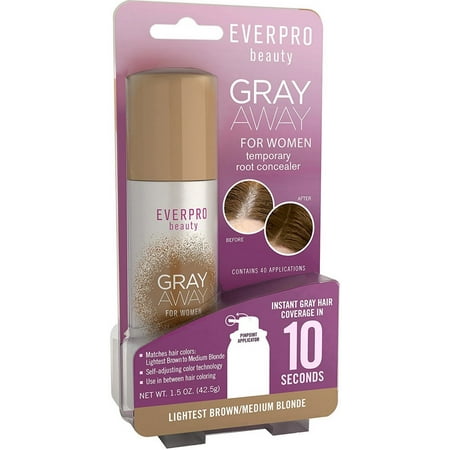 Gray Away Womens Temporary Root Concealer, Lightest Brown/Medium Blonde 1.50 (Best Temporary Gray Coverage)