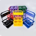 thumbnail image 2 of 4 Holes Foldable Plastic Beverage Carrier,Reusable Drink Holder with Handle Portable Drink Holder, 2 of 6