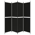 thumbnail image 2 of vidaXL 4-Panel Room Divider Black 200x200 cm Fabric, 2 of 5
