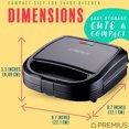 thumbnail image 5 of PREMIUS Ceramic Non-Stick Double Slice Sandwich Maker, Black, 8.25x4.75 Inch Mold, 5 of 6