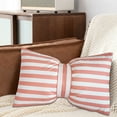 thumbnail image 1 of Xihbxyly Almohada a Rayas, Lujoso Cojín de Terciopelo, Diseño de Lazo Intercambiable, Funda Extraíble, Ideal para Sala de Estar, Dormitorio y Oficina, Elegante Decoración Del Hogar., 1 of 7
