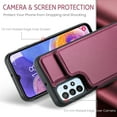 thumbnail image 7 of ShieldPlus for Samsung Galaxy A23 Case with Card Holder, for Samsung A23 Wallet Case for Women Men with RFID Blocking, Durable Kickstand Shockproof Case for Galaxy A23 4G,Winered, 7 of 7