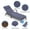 Brown four-line rattan + blue cushion, variant on 2-Piece Rattan Outdoor Chaise Lounge Chairs - Adjustable 5-Position Patio Recliners with Armrests, Cushions, Pillows & Wheels - Collapsible Poolside, Deck, Backyard Set