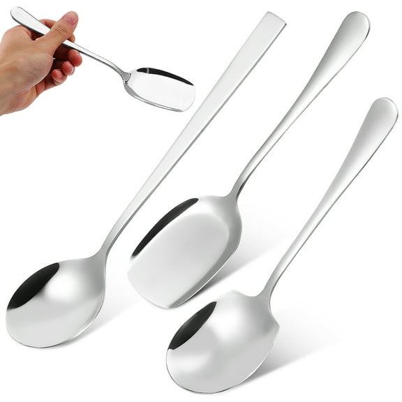 Hemoton 1 Set Serving Spoons Large Spoons Stainless Steel Spoons Rice Spoon Serving Utensils Rice Spatula Soup Spoon Buffet Flatware