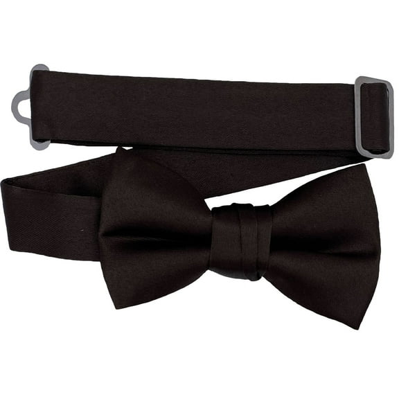 Boy’s Chocolate Formal Satin Pre-Tied Bow Tie in a Variety of Colors by Spencer J’s Signature Satin Collection