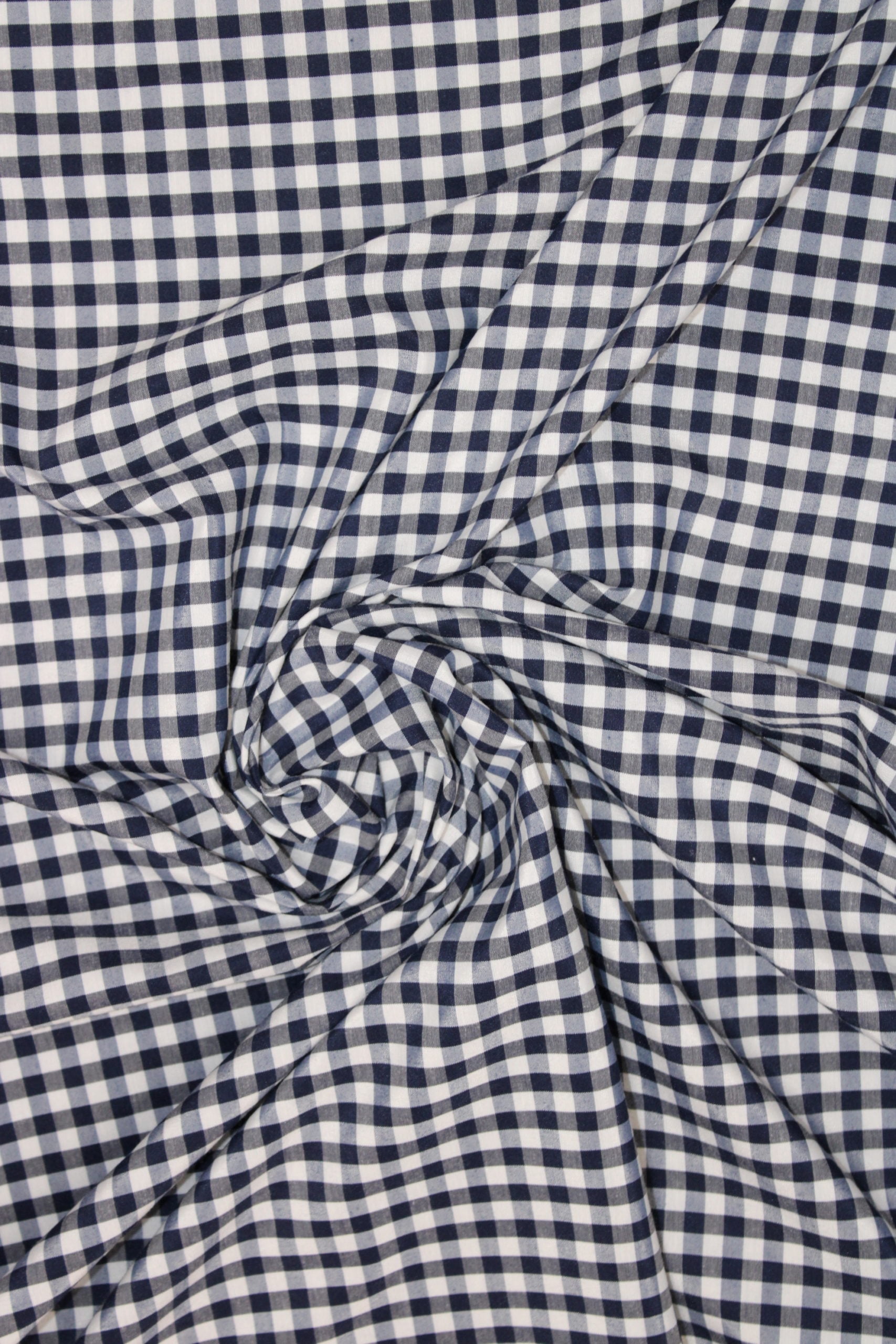 1/4" Gingham Check Broadcloth, 60" Wide, Sells by the Yard from Sal Tex Fabrics, Navy Blue