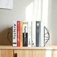 thumbnail image 3 of Bookends White, Decorative Metal Book Ends Supports for Shelves, Unique Geometric Design(1 Pair/2 Pieces), 3 of 7