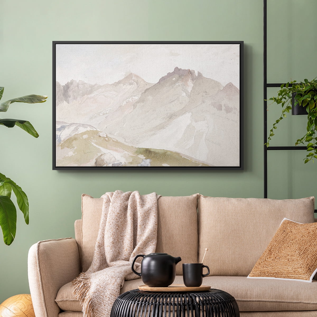 Vintage Landscape-MX By Wexford Home Framed in Black Wood Gallery Wrapped Canvas 17 in. x 25 in.